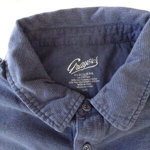 Grayers Polo. Men's Large. Short sleeve with fabric buttons